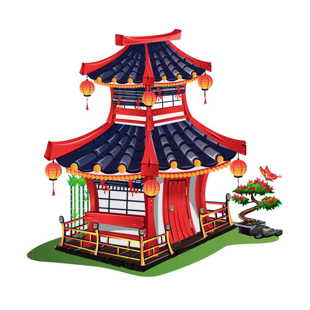 Pagoda Door Illustrations Royalty Free Vector Graphics Clip  Art  iStock