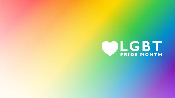 ilustrações, clipart, desenhos animados e ícones de banner colorido do mês do orgulho lgbt. fundo de cores do arco-íris abstrato com espaço de cópia. modelo de ilustração vetorial. - gay