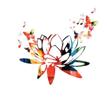 Colorful Lotus Flower Design Stock Illustration Download Image Now Istock