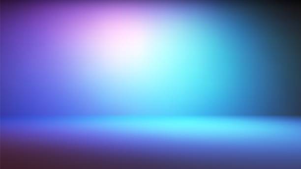 カラフルなネオングラデーションスタジオの背景 - 青　光点のイラスト素材／クリップアート素材／マンガ素材／アイコン素材