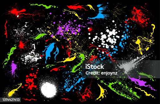 istock Colorful paint splats 1314421413