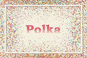 Abstract colorful polka dot pattern stock illustration