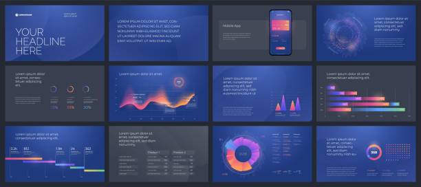 renkli sunum öğeleri şablonlar. vektör infographics. eps 10. - presentation stock illustrations