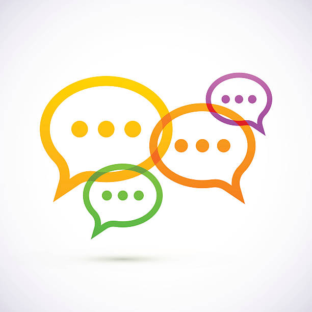 Colorful speech bubbles This illustration is AI 10 EPS vector with transparency. High resolution JPEG file included (5000 x 5000 pixels) gossip stock illustrations