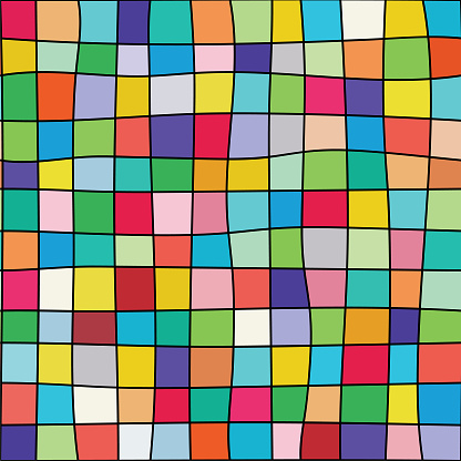 Colorful squares seamless grid pattern