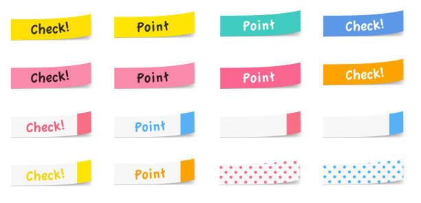 Colorful sticky note variation set (letter) Colorful sticky note variation set (letter) labeling illustrations stock illustrations