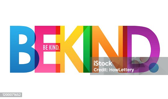 istock BE KIND. colorful typography banner 1200071652