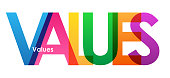 VALUES colorful vector typography banner