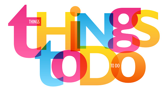 THINGS TO DO colorful vector typography banner