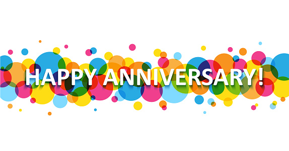 HAPPY ANNIVERSARY! colorful typography banner