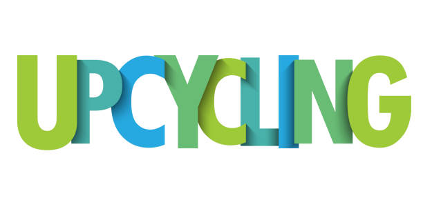 illustrazioni stock, clip art, cartoni animati e icone di tendenza di striscione tipografico colorato upcycling - upcycling