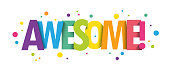 istock AWESOME! colorful typography banner 1366591839