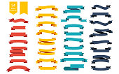 Colorful Vector Ribbon Banners. Set of 34 ribbons. Eps10