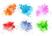 istock Colorful watercolor splashes 1085391426