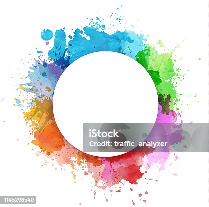 istock Colorful watercolor splashes 1145298540