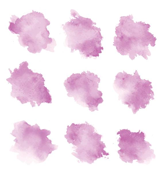 Colorful watercolor splashes Colorful watercolor splashes on paper mottled stock illustrations