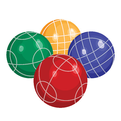Colorfull bocce balls made of metal or plastic vector