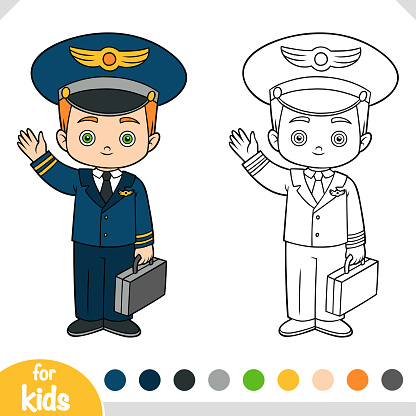Coloring book for kids, Pilot