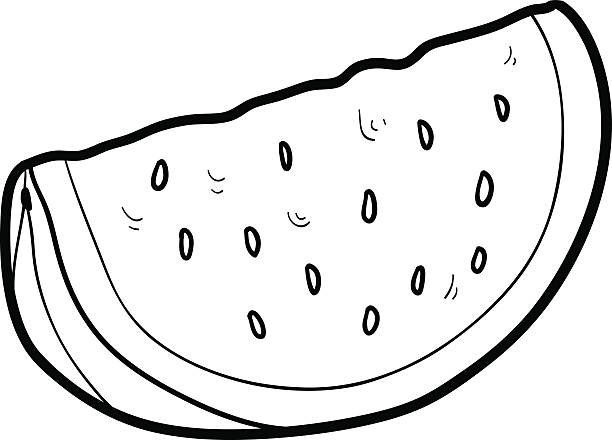 Coloring Book Fruits And Vegetables Watermelon Vector Art Illustration