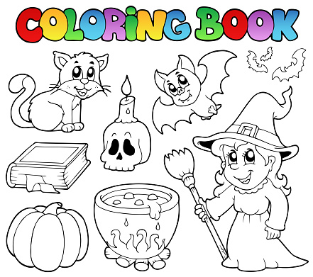 Coloring Book Halloween Collection Stock Illustration - Download Image