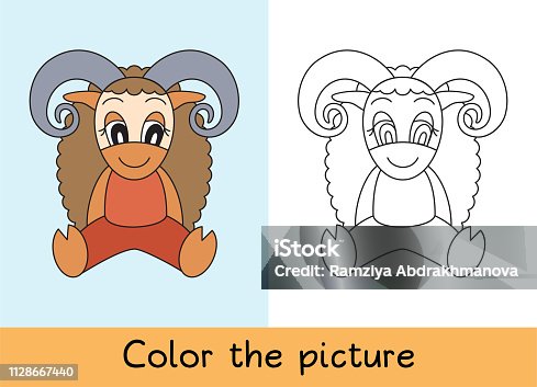Kitap Egitim Oyunu Boyama Koyun Clipart Goruntusu