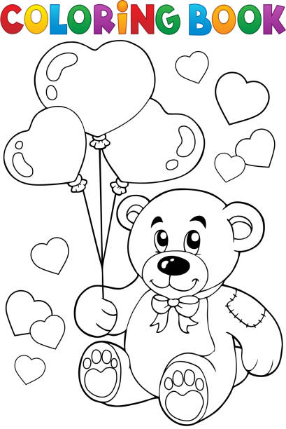 Coloring book Valentine theme 7 Coloring book Valentine theme 7 - eps10 vector illustration. coloring pages stock illustrations