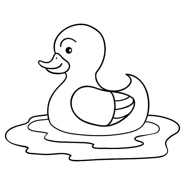 Coloring book (duck) Coloring book (duck) duck pond stock illustrations