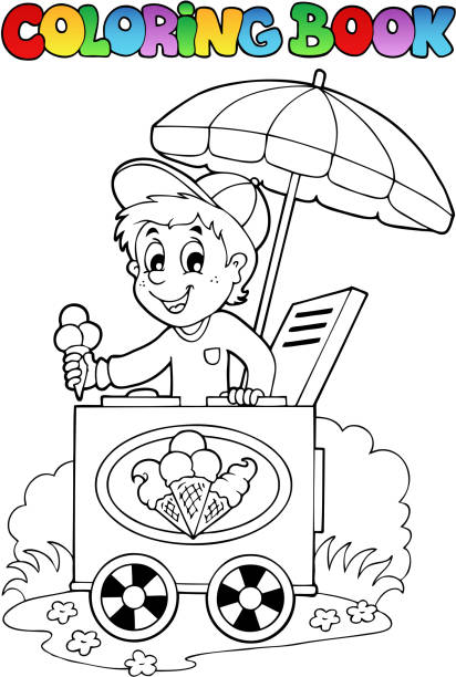Ice Cream Coloring Clip Art Illustrations, Royalty-Free Vector Graphics