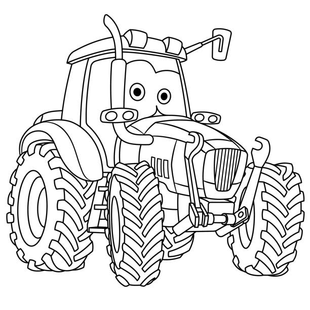Ausmalbilder Traktor Illustrationen Und Vektorgrafiken Istock