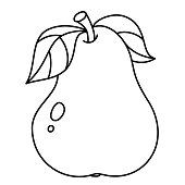 istock Coloring Page Outline of cartoon sweet pear. Summer fruit. Coloring book for kids. 1345686031