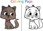 Coloring Page for Children (Cat)