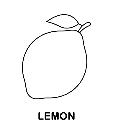 Coloring Page With Lemon For Kids Stock Illustration - Download Image ...