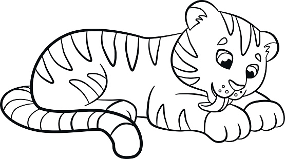 Раскраска тигра для детей распечатать Раскраска тигра для детей распечатать