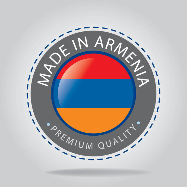 stockillustraties, clipart, cartoons en iconen met armenië kleuren achtergrond, armeense nationale vlag (3d render) - armenia
