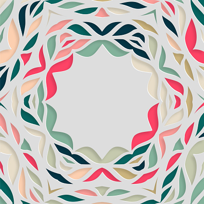 colors papercutting style floral leaf pattern poster decoration background