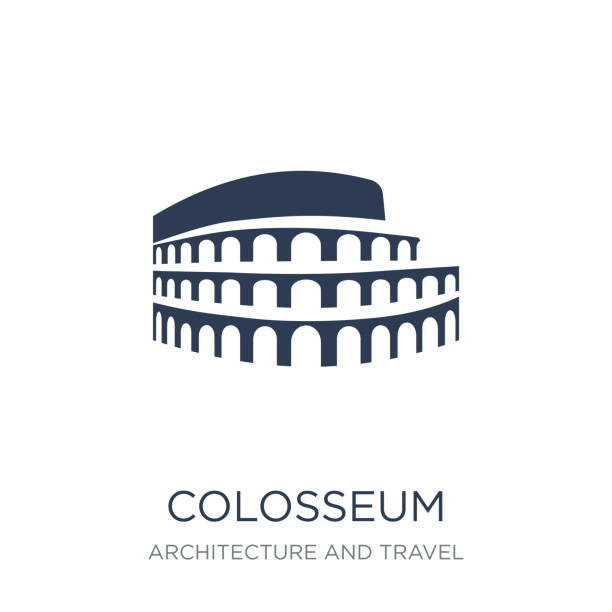 Colosseum icon. Trendy flat vector Colosseum icon on white background from Architecture and Travel collection Colosseum icon. Trendy flat vector Colosseum icon on white background from Architecture and Travel collection, vector illustration can be use for web and mobile, eps10 amphitheater stock illustrations