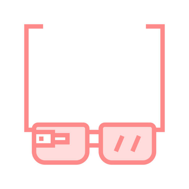 ilustrações de stock, clip art, desenhos animados e ícones de google glasses colour line icon - google