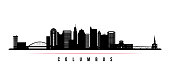 istock Columbus city skyline horizontal banner. Black and white silhouette of Columbus city, Ohio. Vector template for your design. 1164497372