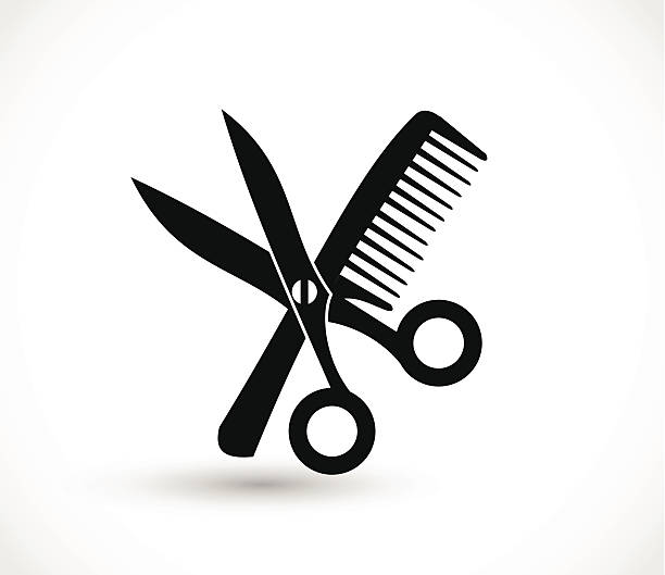 comb and scissors icon vector - 剪髮師 幅插畫檔、美工圖案、卡通及圖標