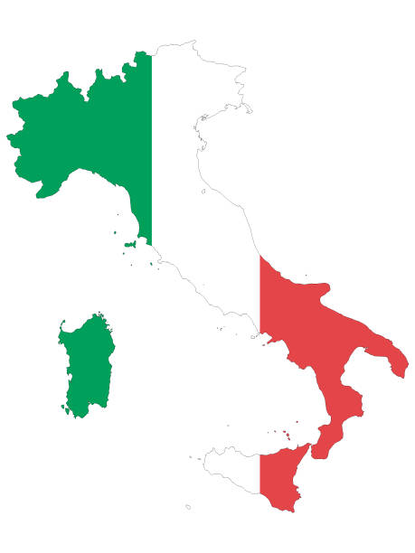 illustrazioni stock, clip art, cartoni animati e icone di tendenza di mappa combinata e bandiera d'italia - verona napoli