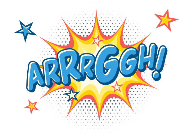 Comic Book Effect Comic book Argh text in vector. cartoon star stock illustrations
