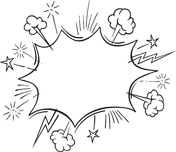 Comic Book Explosion Frame Hand drawn comic book elements.Every element is a separate object.More works like this in my portfolio. lightning drawings stock illustrations