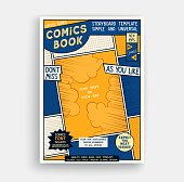 istock Comic book page template. Classic storyboard artwork. Comics magazine cover. Vector graphics 1316572173