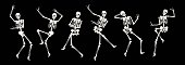 istock Comic dancing skeleton for party or holiday design 1332368789