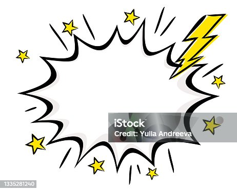istock Comic empty explosion with lightning in popart style. 1335281240