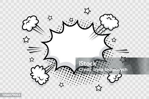 istock Comic speech bubble with speed clouds. Vector illustration. 1356079053