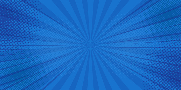 Comics rays background with halftones. Vector summer backdrop illustrations