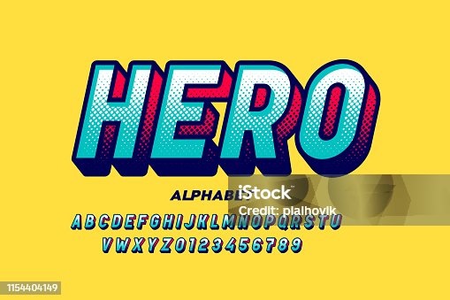 istock Comics super hero style font 1154404149
