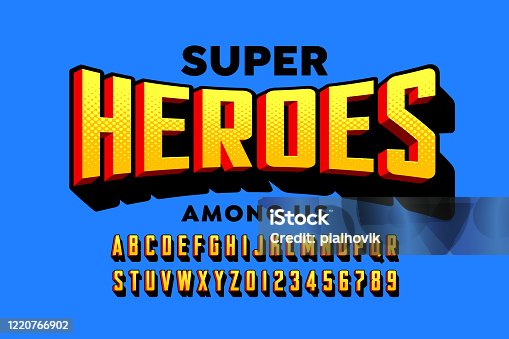 istock Comics super hero style font 1220766902