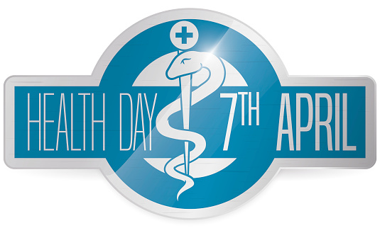 Commemorative Metallic Pin with Asclepius Staff for Health Day Celebration